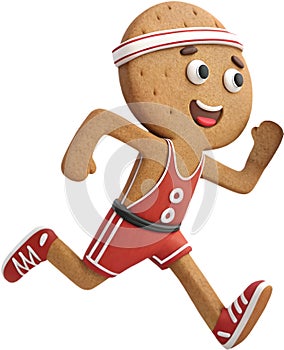 Charming gingerbread cookie cartoon with festive design and details. photo