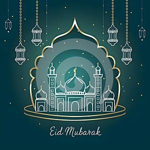 Charming hand drawn illustration Eid Mubarak captures the joyous occasion