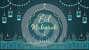 Charming hand drawn illustration Eid Mubarak captures the joyous occasion