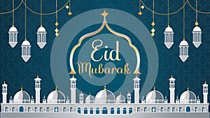 Charming hand drawn illustration Eid Mubarak captures the joyous occasion