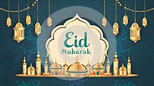 Charming hand drawn illustration Eid Mubarak captures the joyous occasion