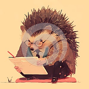 Charming Hedgehog in a Tweed Jacket