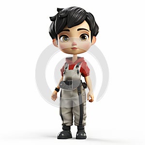 Charming Hispanicore Cartoon Character 3d Render Scarlett In Overalls