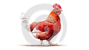 Cute Playful Chicken Illustration. Ideal for farm-themed projects photo