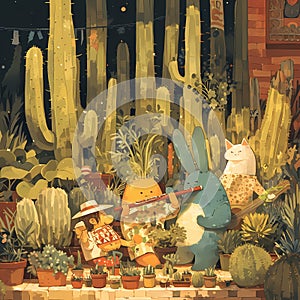 Garden Adventure with Anthropomorphic Friends