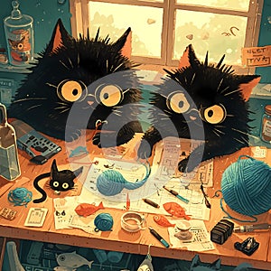 Adorable Cats in Detective Agency - 95 chars
