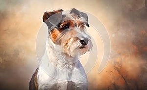 Charming Jack Russell terrier dog against a bright pastel background. Generative AI.