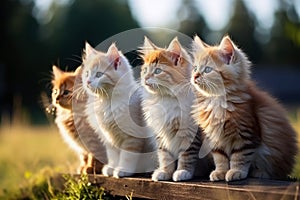 Charming Kitties. Lovely Pet Cats Showcasing Cuteness. AI Generated