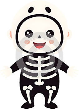 Adorable kid in Halloween costume excited for festive celebration. photo