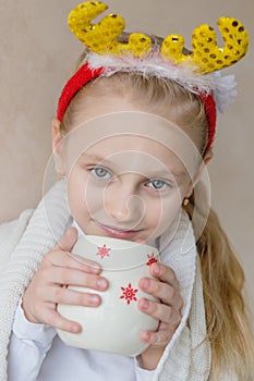 Charming little girl waiting for Christmas