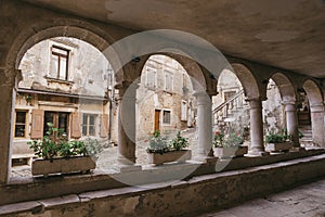 charming little village in Croatia called the istrian Toscana with nice arches photo