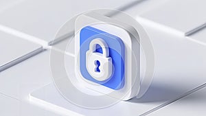 3D Finance Security Icon with Dollar Padlock and Digital Charts - Data Protection Concept (Generated by AI