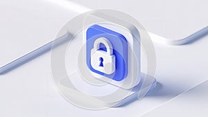 3D Finance Security Icon with Dollar Padlock and Digital Charts - Data Protection Concept (Generated by AI