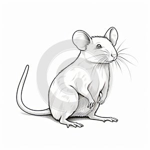 Charming Mouse Vector Illustration - Detailed Penciling Style