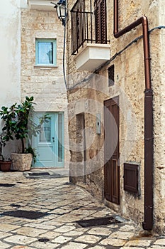 Charming narow streets of Polignano a Mare, Puglia, Italy