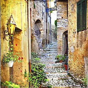 Charming old streets of mediterranean villages