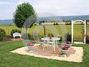 Charming patio on edge of fields