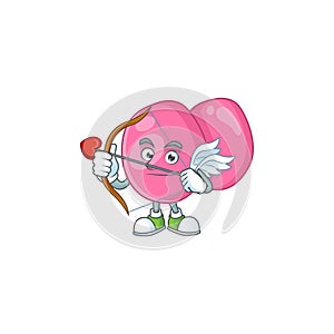 Charming picture of streptococcus pyogenes Cupid mascot design concept with arrow and wings