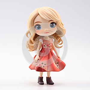 Charming Plastic Figurine Doll In Red Dress - Inspired By Eiichiro Oda photo