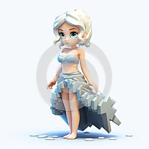 Charming Princess Elsa 3d Print - Playful Cartoon Illustrations