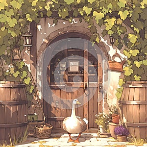 Charming Quack: A Befuddled Goose Guides Your Wine Tour Adventure!