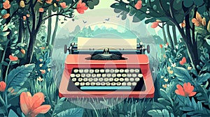 Charming Retro Typewriter Vector Illustration for Creative Designs