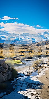 Charming Rural Scenes With Glaciers And Mountains In The Distance