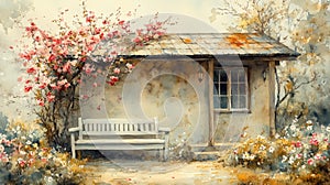 Charming rustic cottage - generative ai