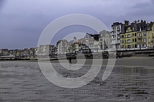 Wimereux Boulevard with beautiful houses in Norman English Belle Epoque style. photo