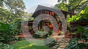 Charming secluded home nestled in a lush garden