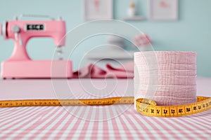 Sewing Essentials on a Craft Table