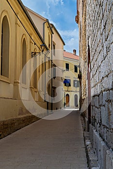 Charming sidestreet or alleyway in Skradin Croatia