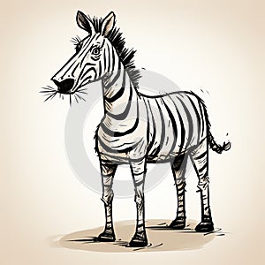 Charming Sketch Of A Zebra With A Unique Snout photo