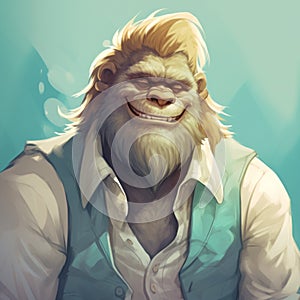 Charming Speedpainting Of A Teenage Yeti With Blonde Hair