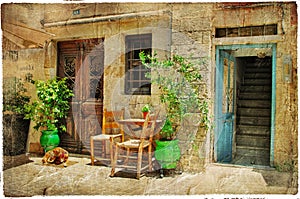 Charming streets of greek islands. Crete