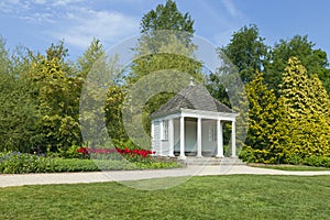 Charming summer house in a spring garden