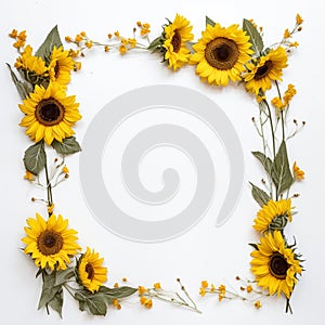 Charming Sunflower Frame Open Copy Space