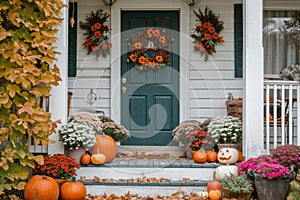 Affascinante ringraziamento tematico zucca ghirlande un stagionalmente fiori 