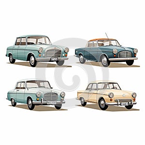 Charming Vintage Type I Cars In Soviet Realism Style