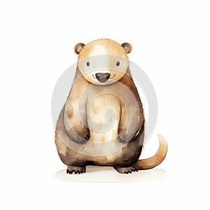 Charming Watercolor Bear Illustration With Duckcore And Miniaturecore Vibes photo