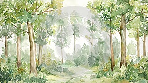 A charming watercolor illustration of a forest graces the introductory pages setting the tone for the naturecentric photo