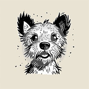 Charming Westie Illustration With Strong Facial Expression