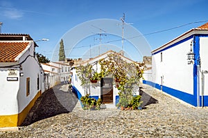 Charming whitewashed architecture of historical Vila Vicosa, Portugal photo
