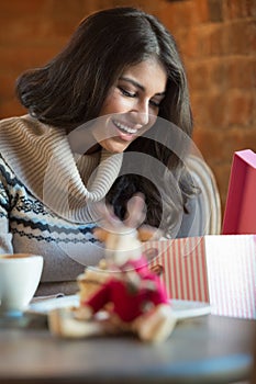 Charming woman in a restaurant