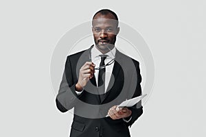 Charming young African man in formalwear