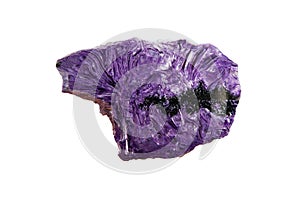 Charoite rock. Wide purple abstract background from polished natural