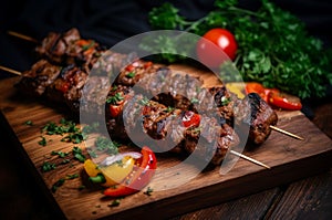 Charred Grilled kebab. Generate Ai