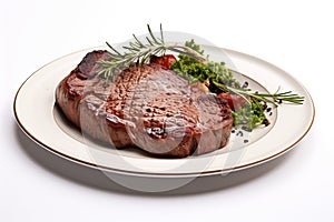 Charred Steak meat. Generate Ai
