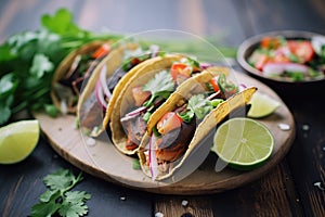 charred vegan taco shells with fillings