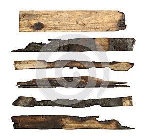 Charred wood plank